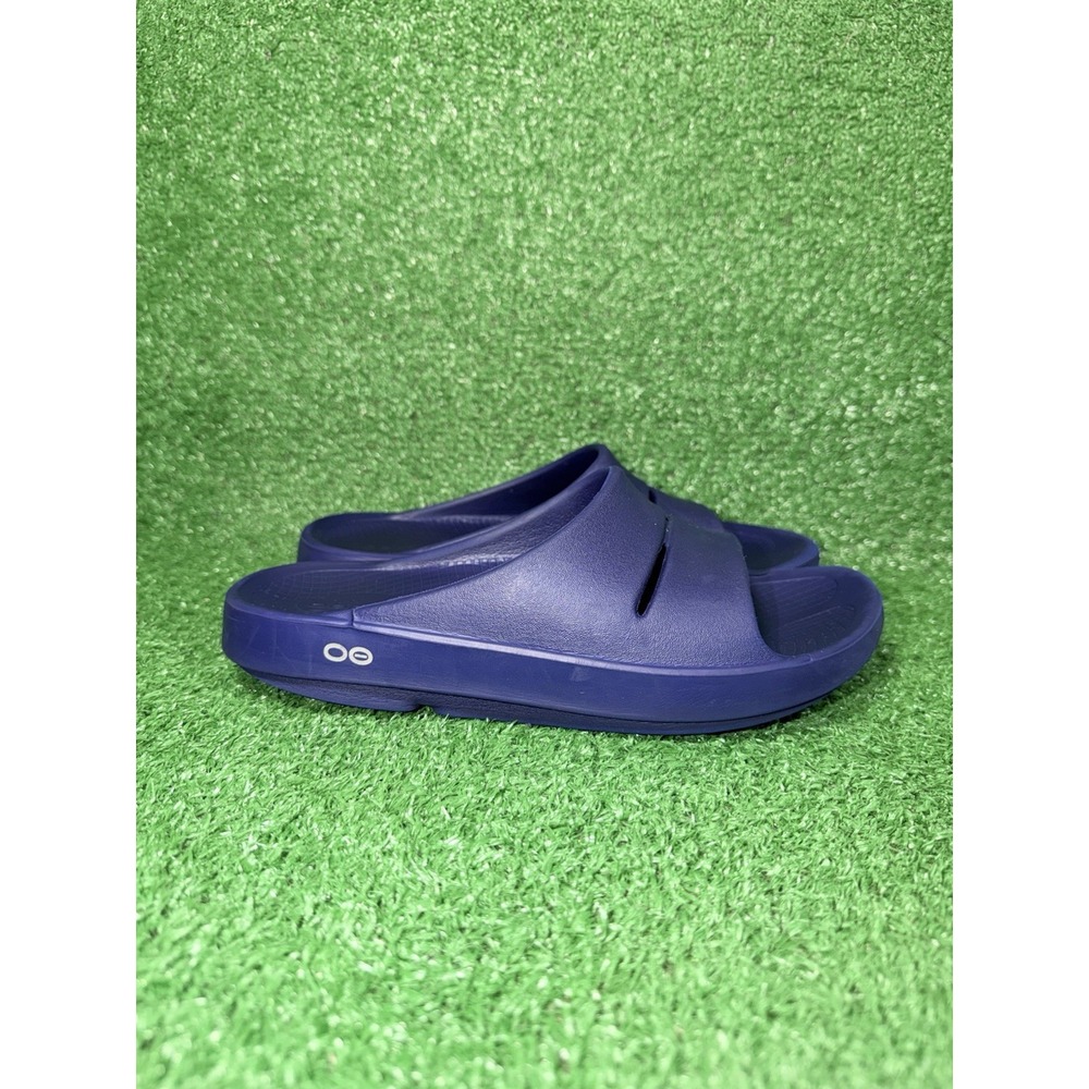 Oofos OOahh Women Size 10 Navy Blue Beach Walking Outdoor Recovery Slide Sandals